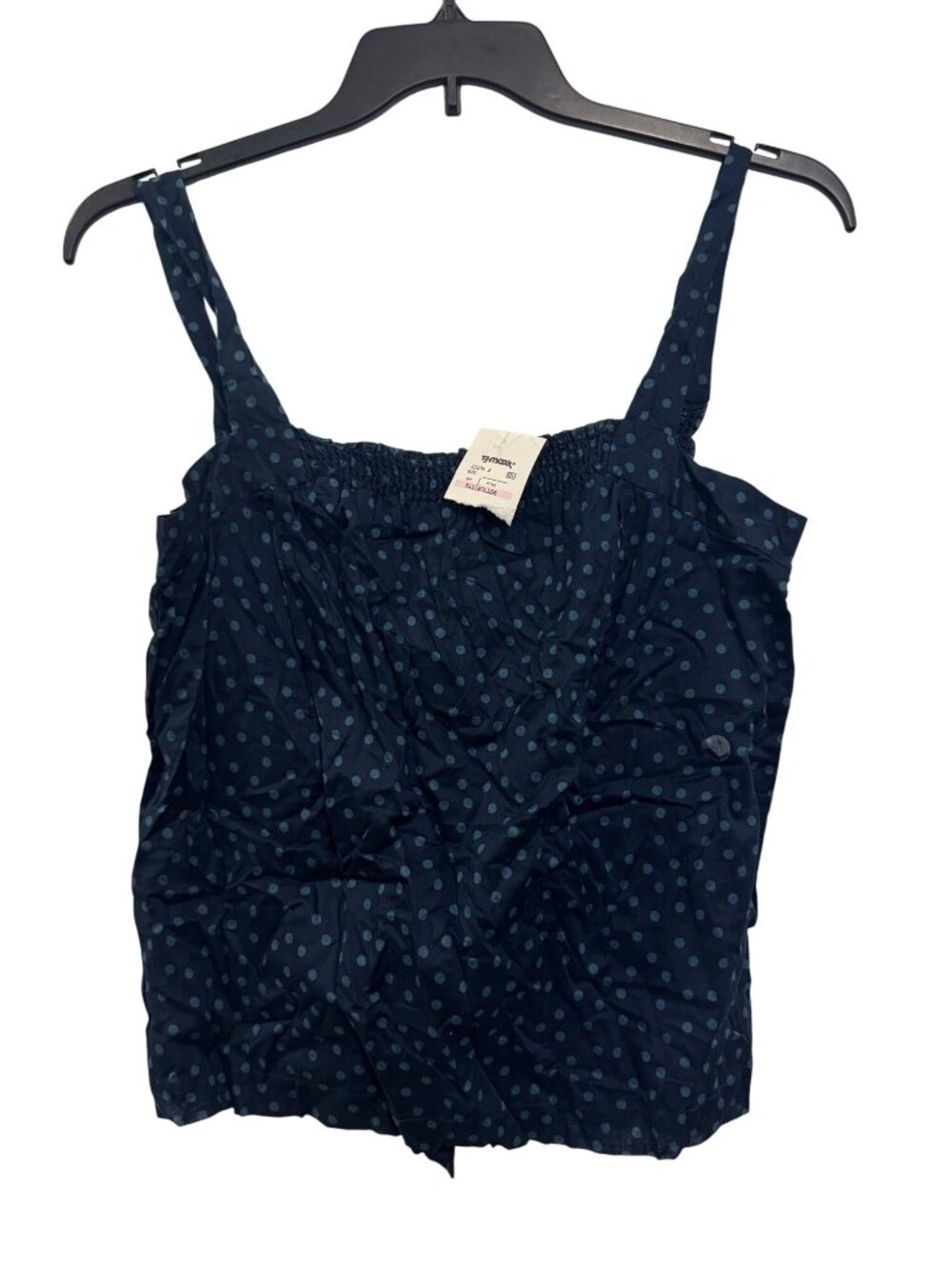American Eagle Outfitters Navy Polka Dot Smocked Tank Top Size 6 100% Cotton